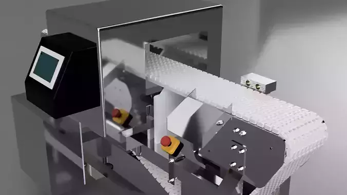 Industrial Metal Detector Conveyor 3D Model