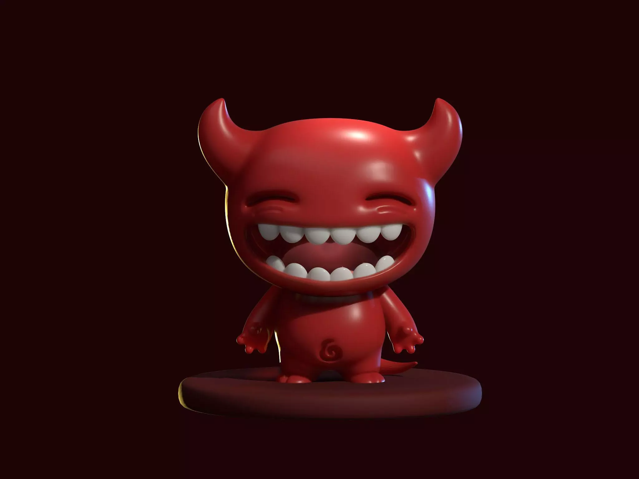 Little Devil Cartoon Kawaii Character Low-poly 3D model
