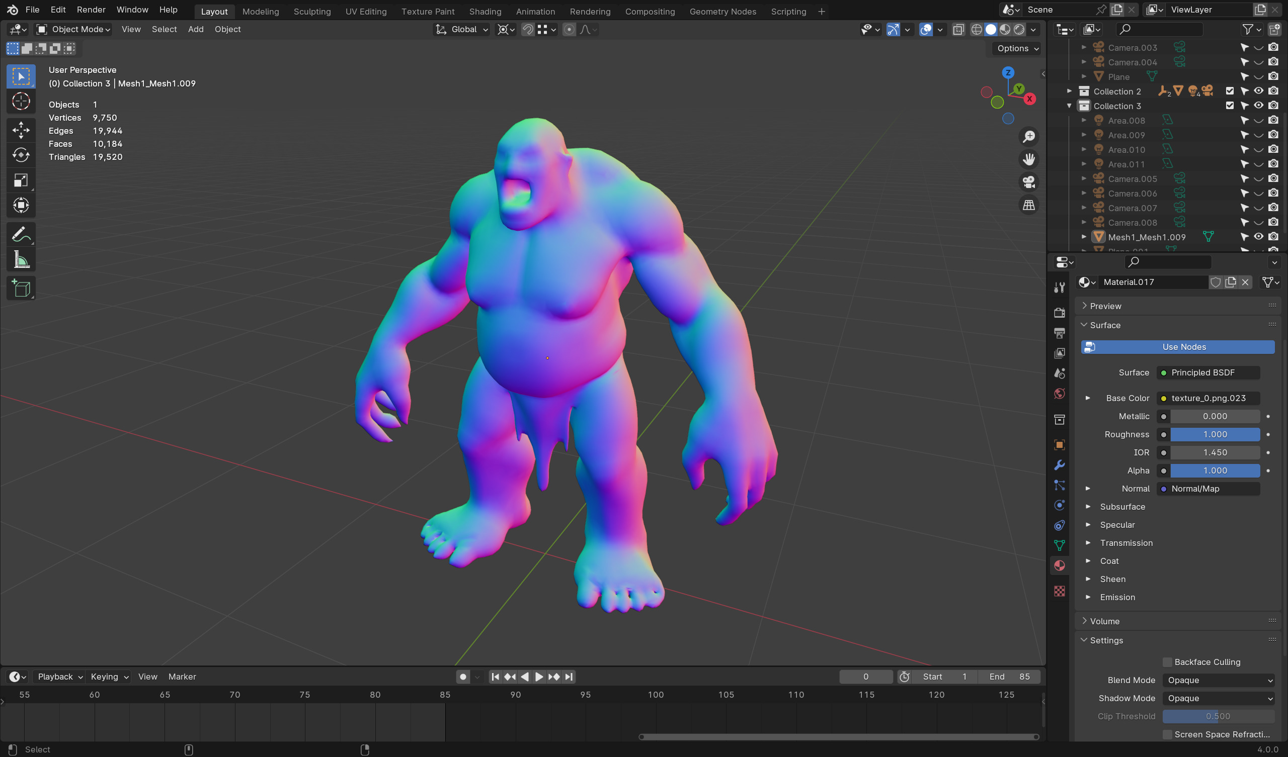 Bulky Male Zombie - Low Poly Ready for Rigging Low-poly 3D model_8