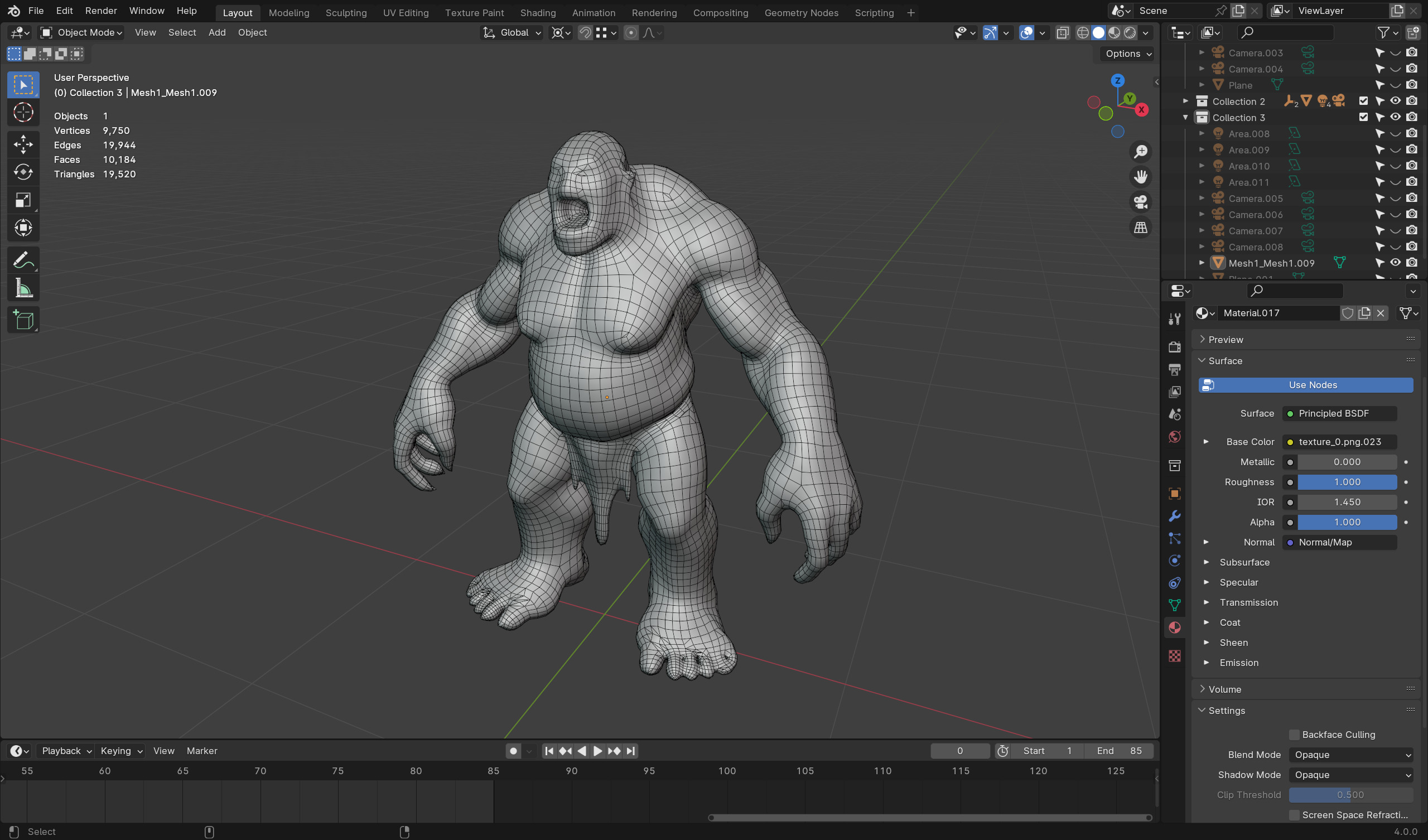 Bulky Male Zombie - Low Poly Ready for Rigging Low-poly 3D model_6