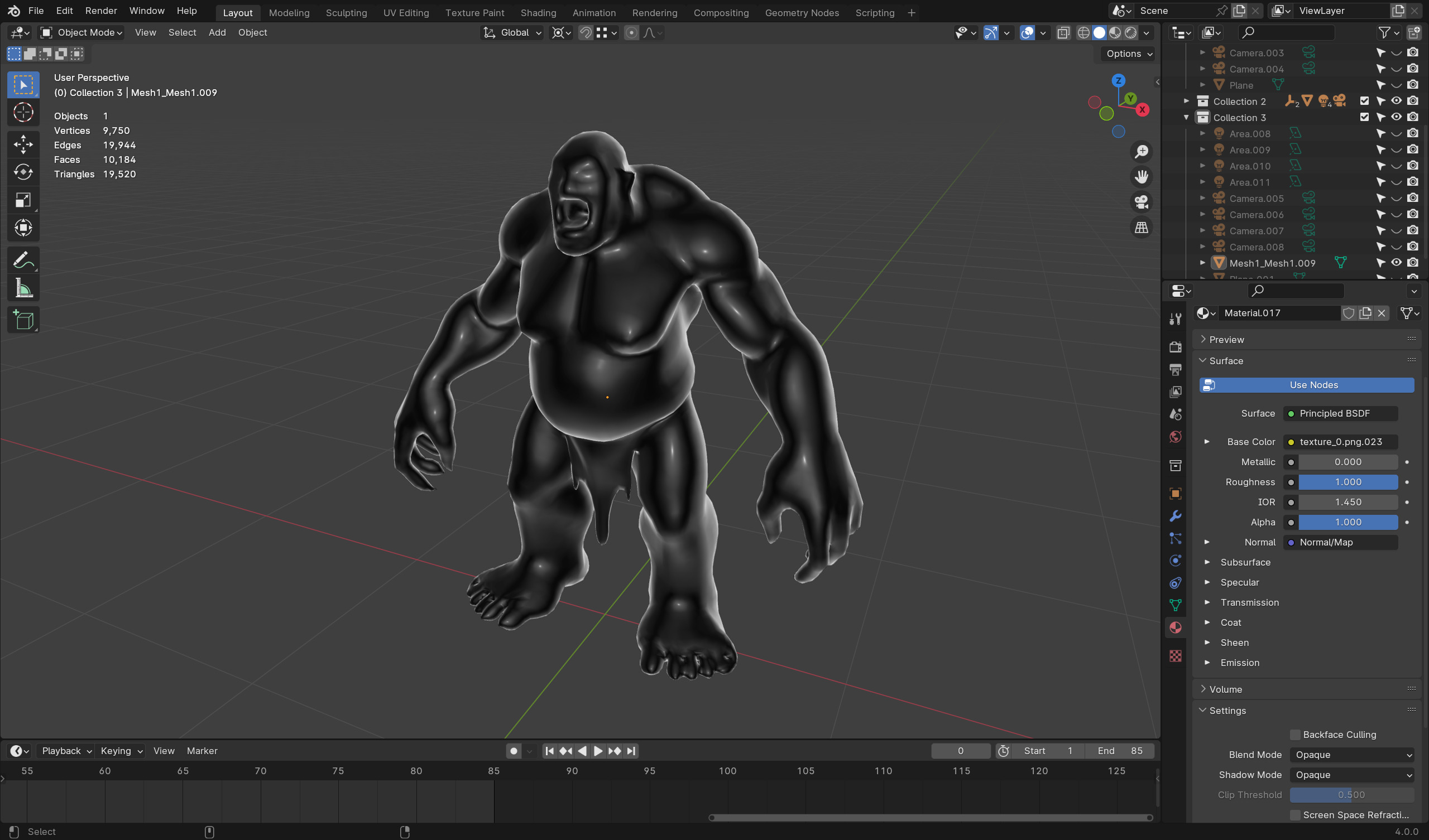 Bulky Male Zombie - Low Poly Ready for Rigging Low-poly 3D model_9