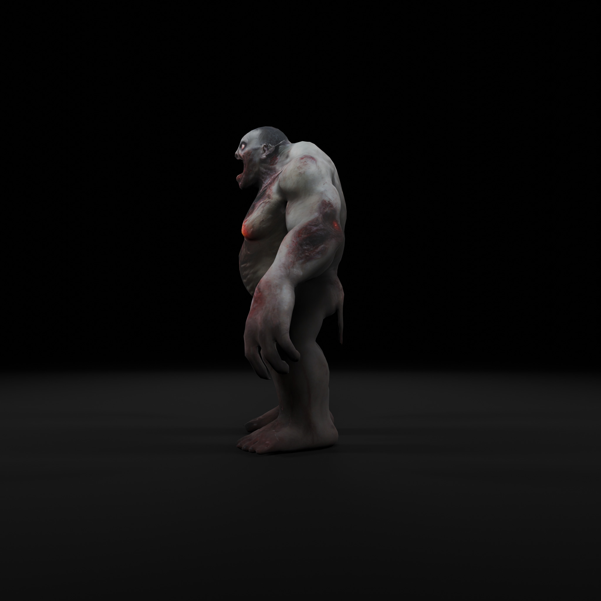 Bulky Male Zombie - Low Poly Ready for Rigging Low-poly 3D model_2