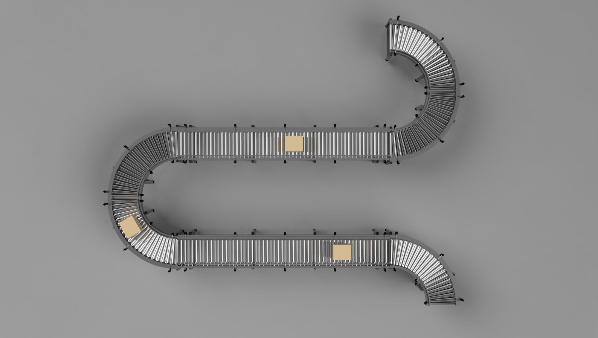 Roller Conveyor Belt 3D Model Assembly 3D model_7
