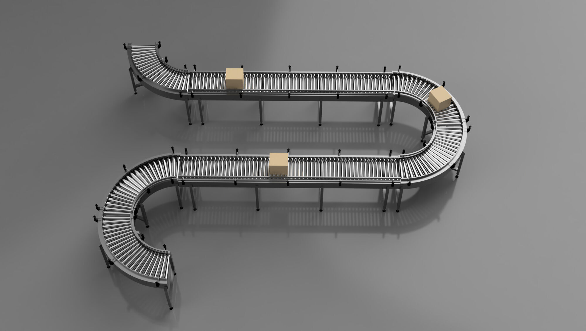 Roller Conveyor Belt 3D Model Assembly 3D model_15