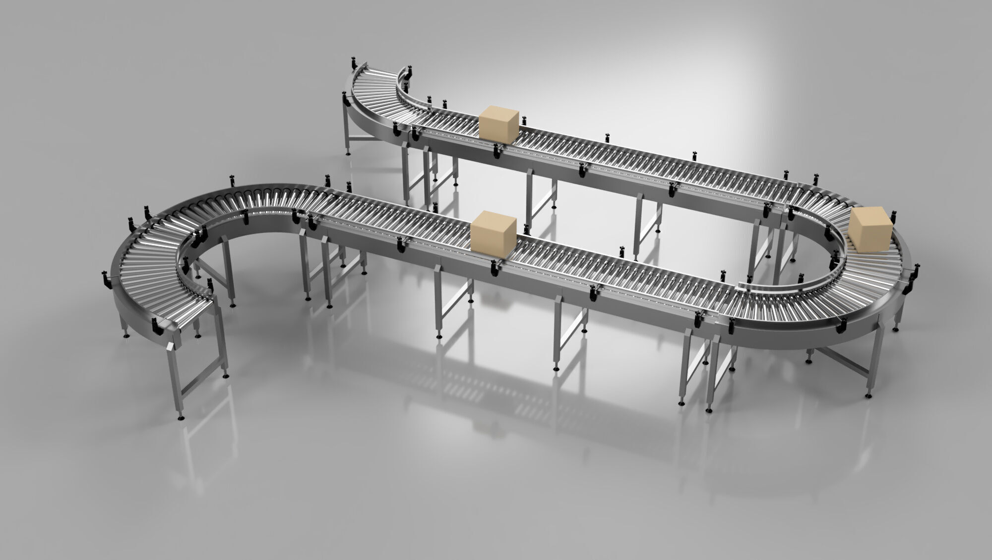 Roller Conveyor Belt 3D Model Assembly 3D model_18