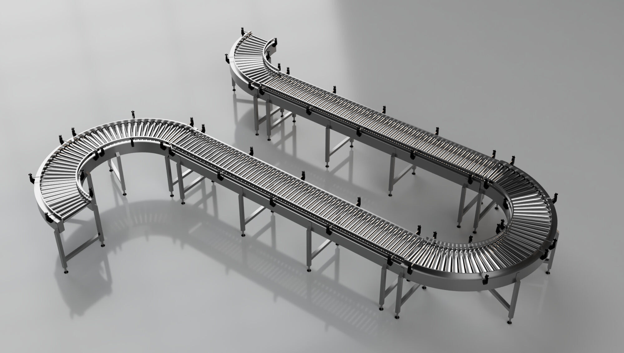 Roller Conveyor Belt 3D Model Assembly 3D model_6