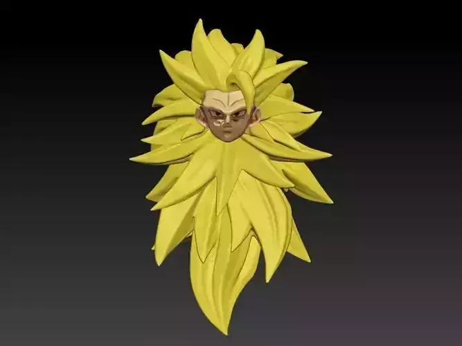 Sh figuarts Goku SSJ3 Head with hair articulated 3D print model