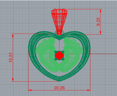 Baby Feet Necklace Birth Pendant 3D print model_23