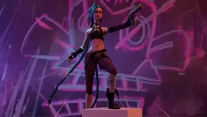 Jinx Arcane Rig Free 3D model