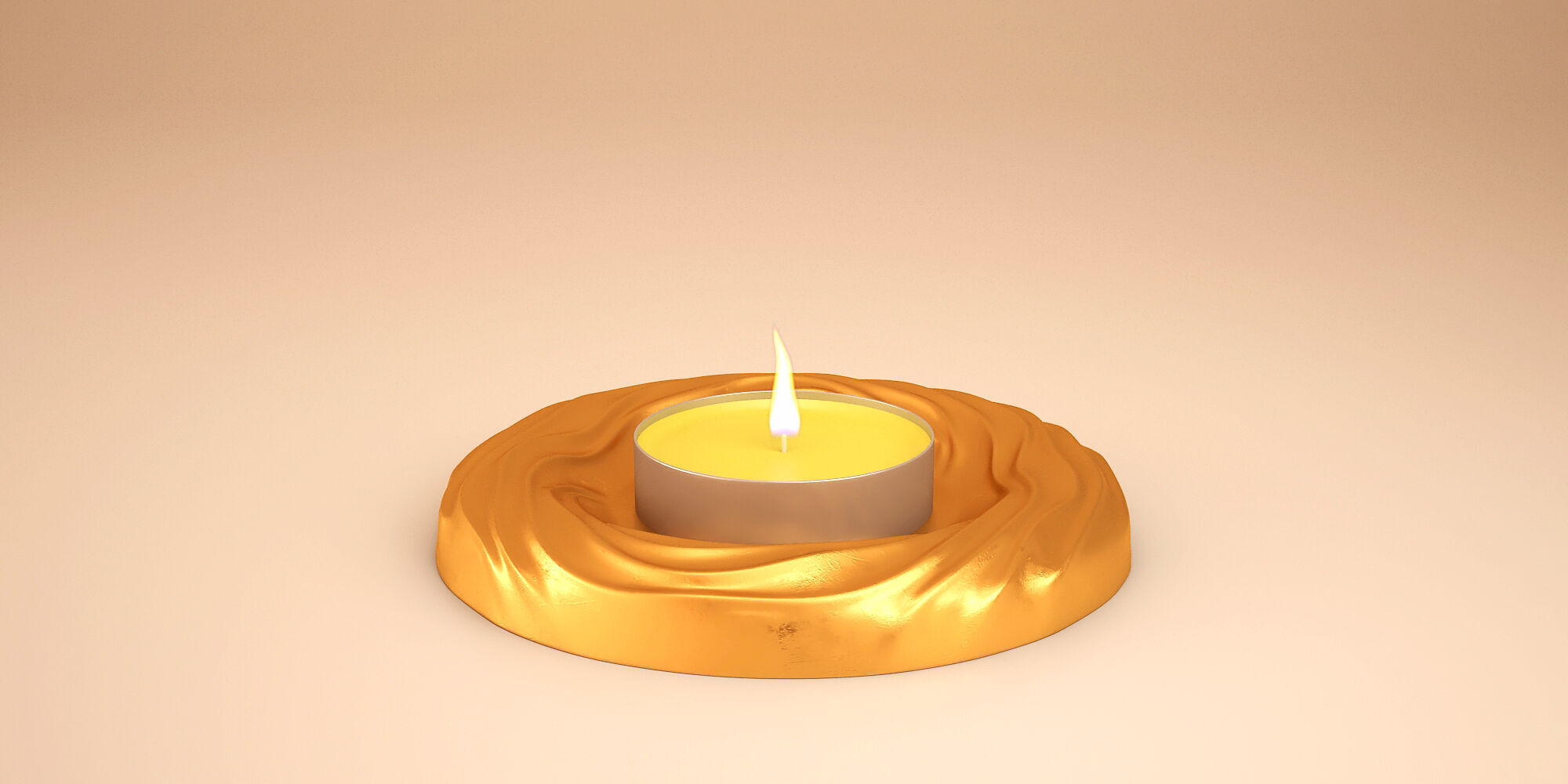 Desert Wind - Sea Waves - Tealight Holder 3D print model_4