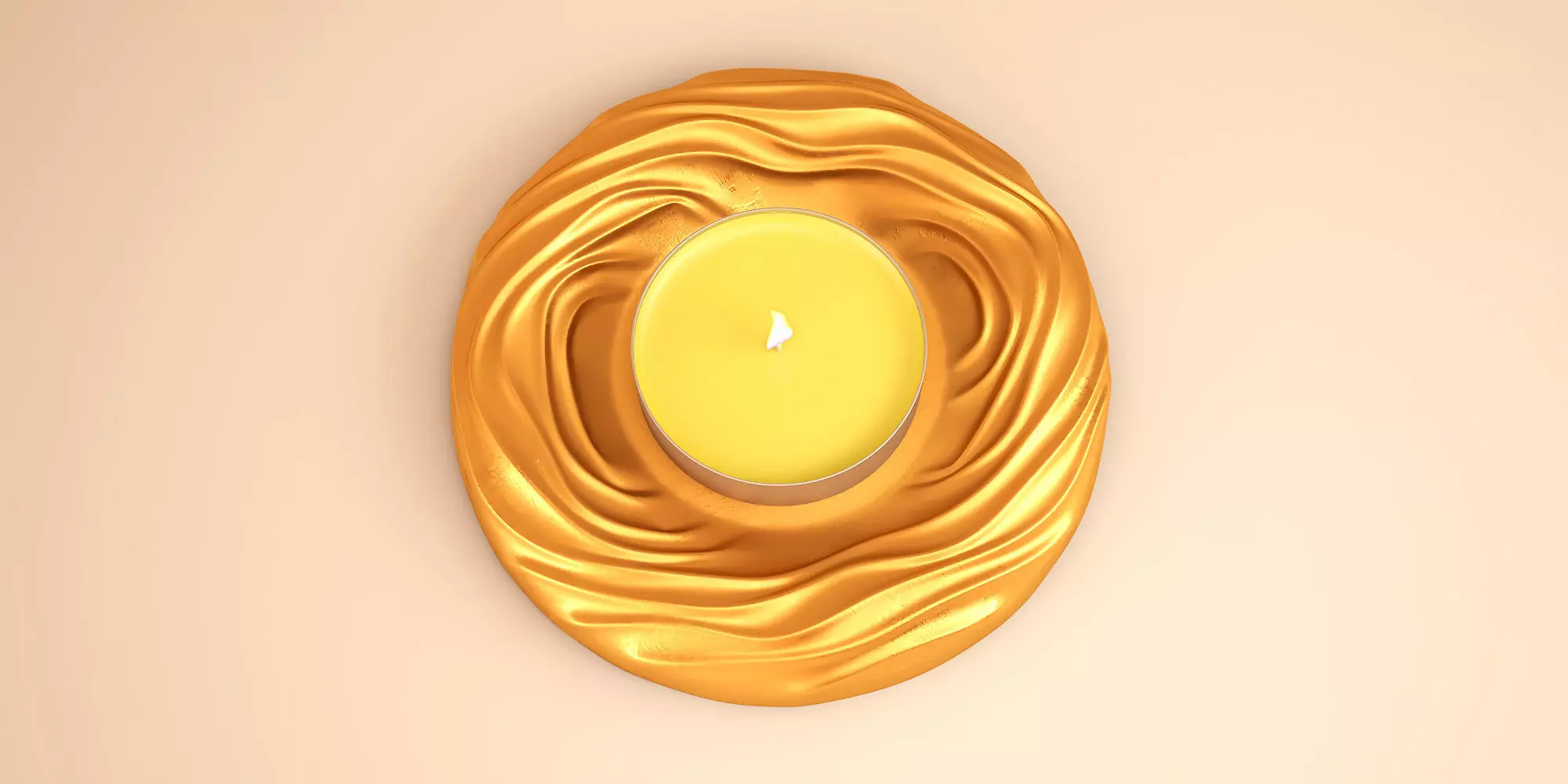 Desert Wind - Sea Waves - Tealight Holder 3D print model_0