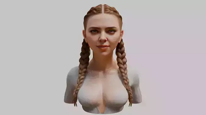 Fantasy Scarlett Johansson Woman Head Bust