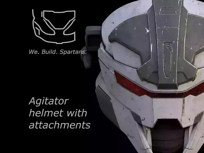 Agitator helmet with attachments 3d print file