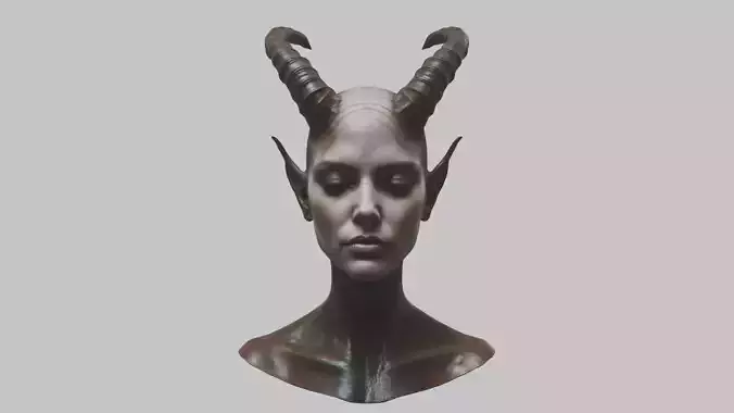 HR Giger Woman Scifi Head Bust Alien Demon