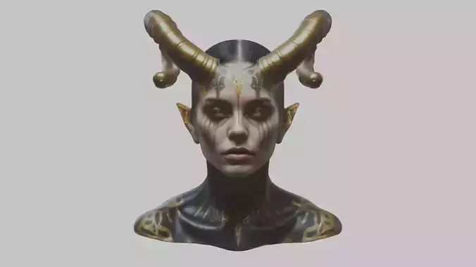 Alien Demon HR Giger Woman Scifi Head Bust 
