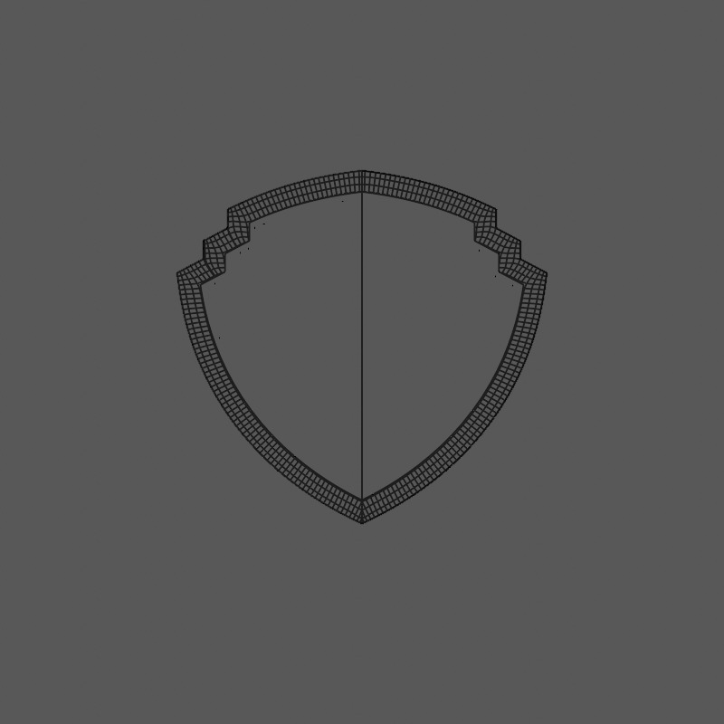 WB Shield Low-poly 3D model_9