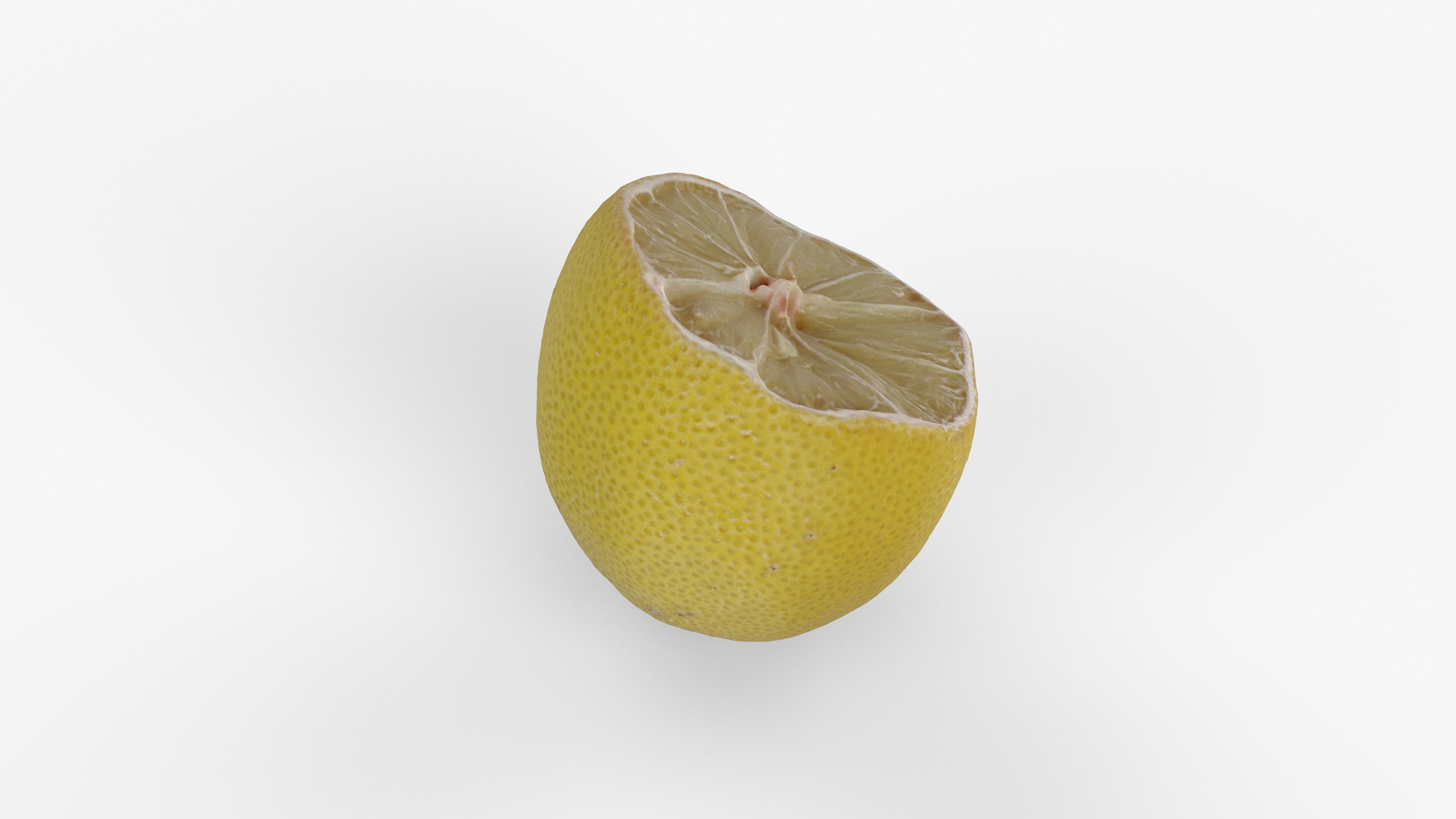 Photorealistic 3D scan of half a Lemon Low-poly 3D model_7