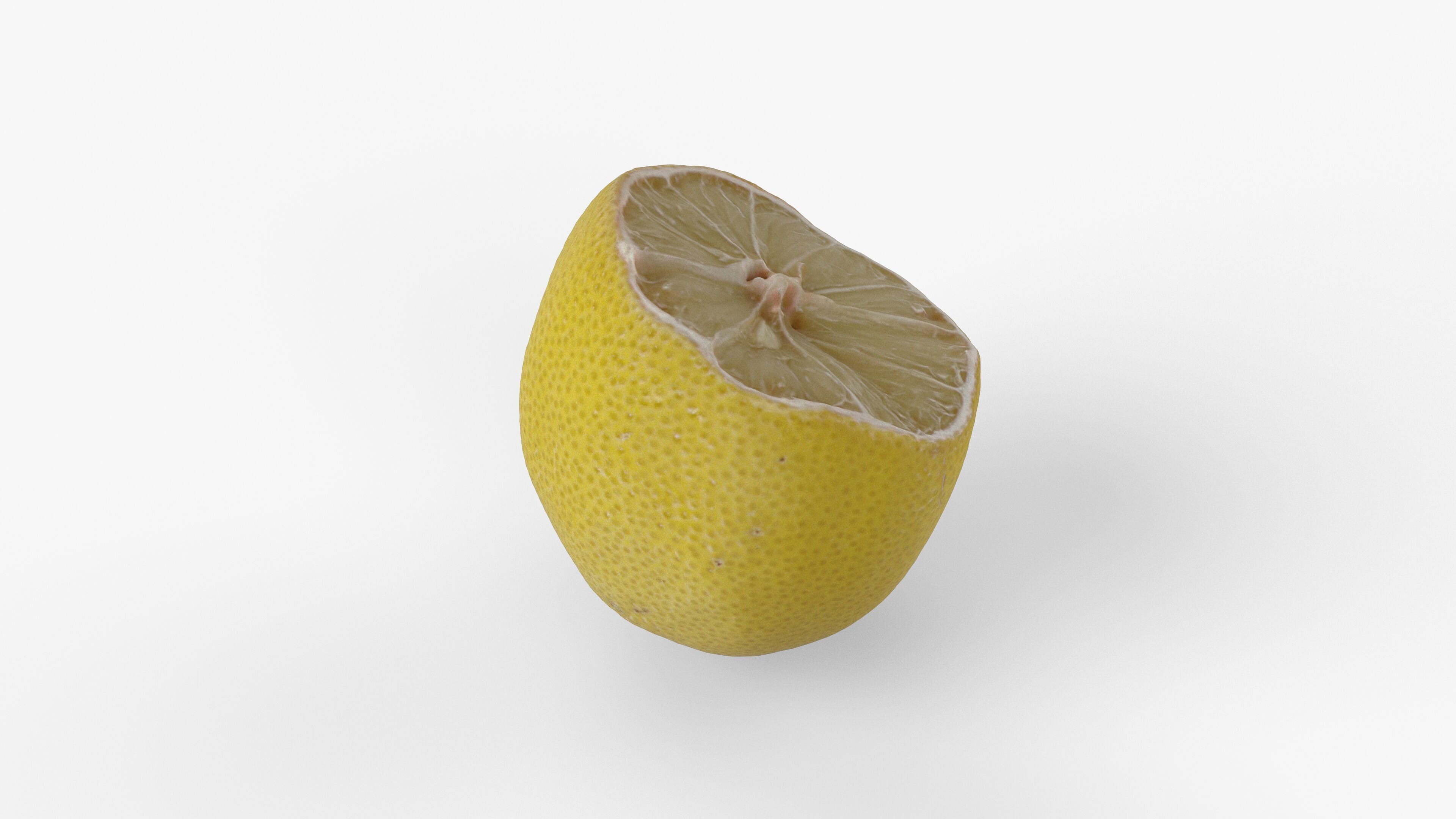 Photorealistic 3D scan of half a Lemon Low-poly 3D model_8