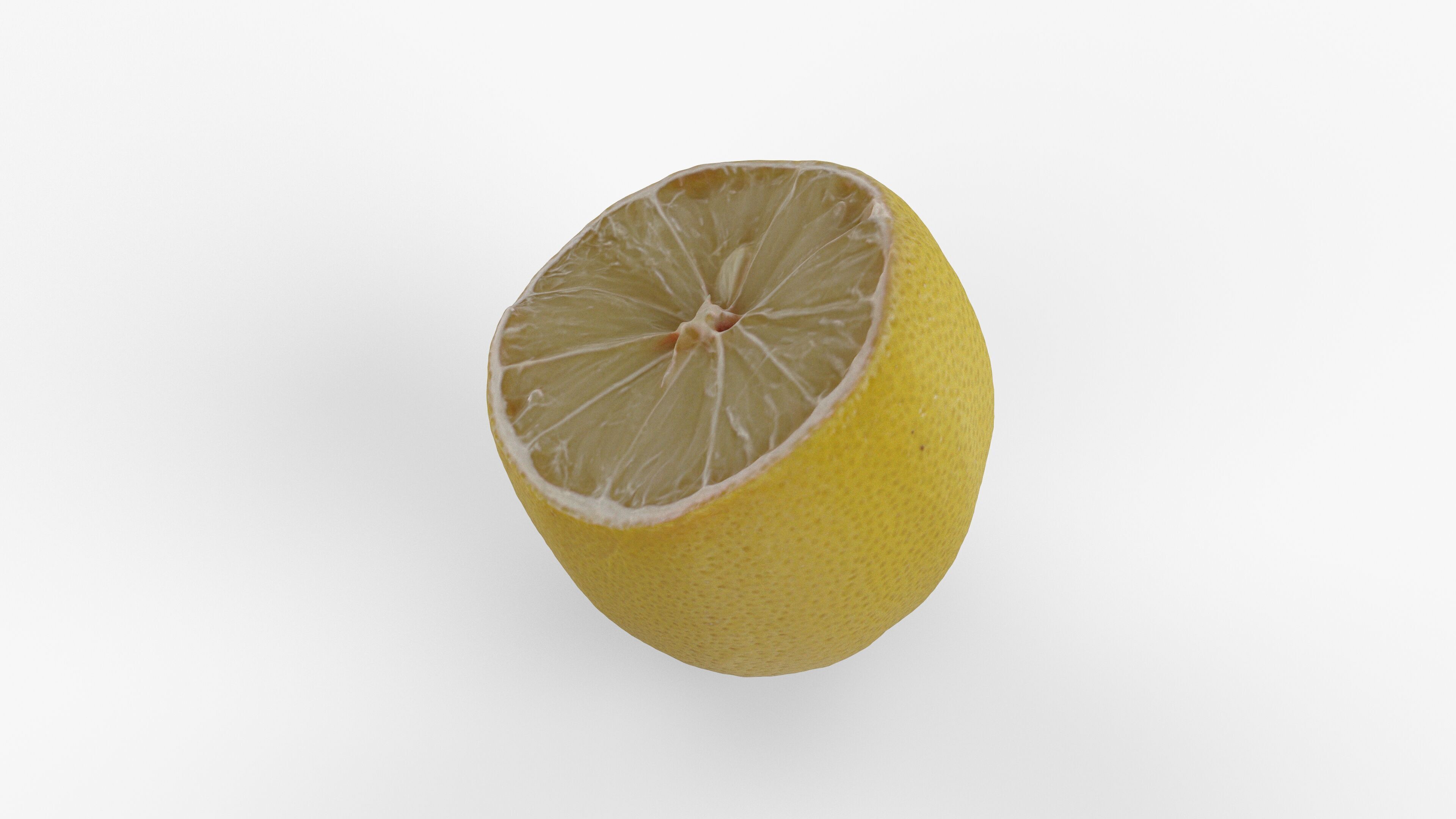 Photorealistic 3D scan of half a Lemon Low-poly 3D model_2