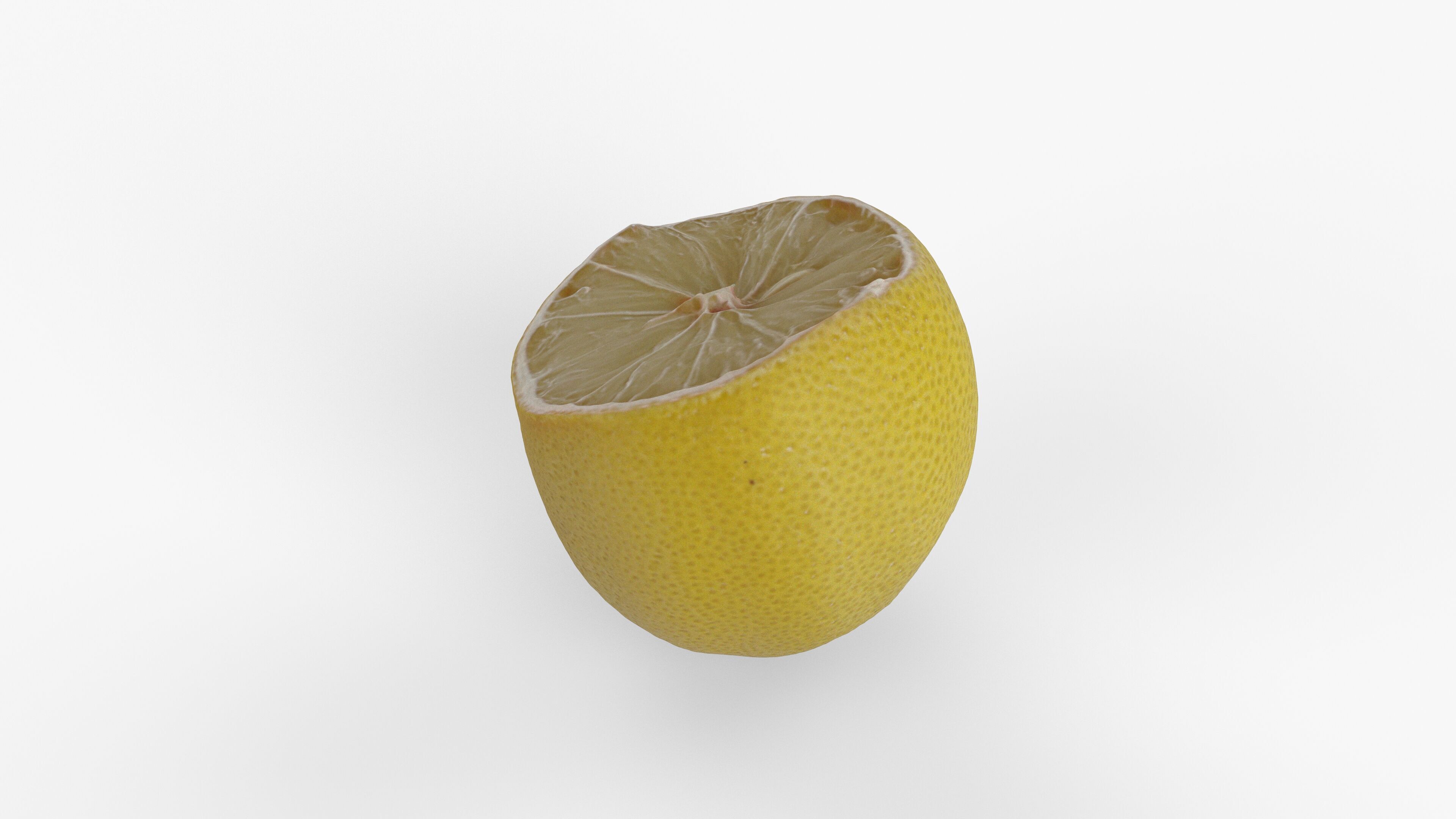 Photorealistic 3D scan of half a Lemon Low-poly 3D model_10