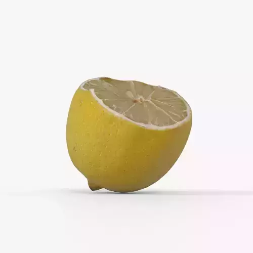 Photorealistic 3D scan of half a Lemon Low-poly 3D model
