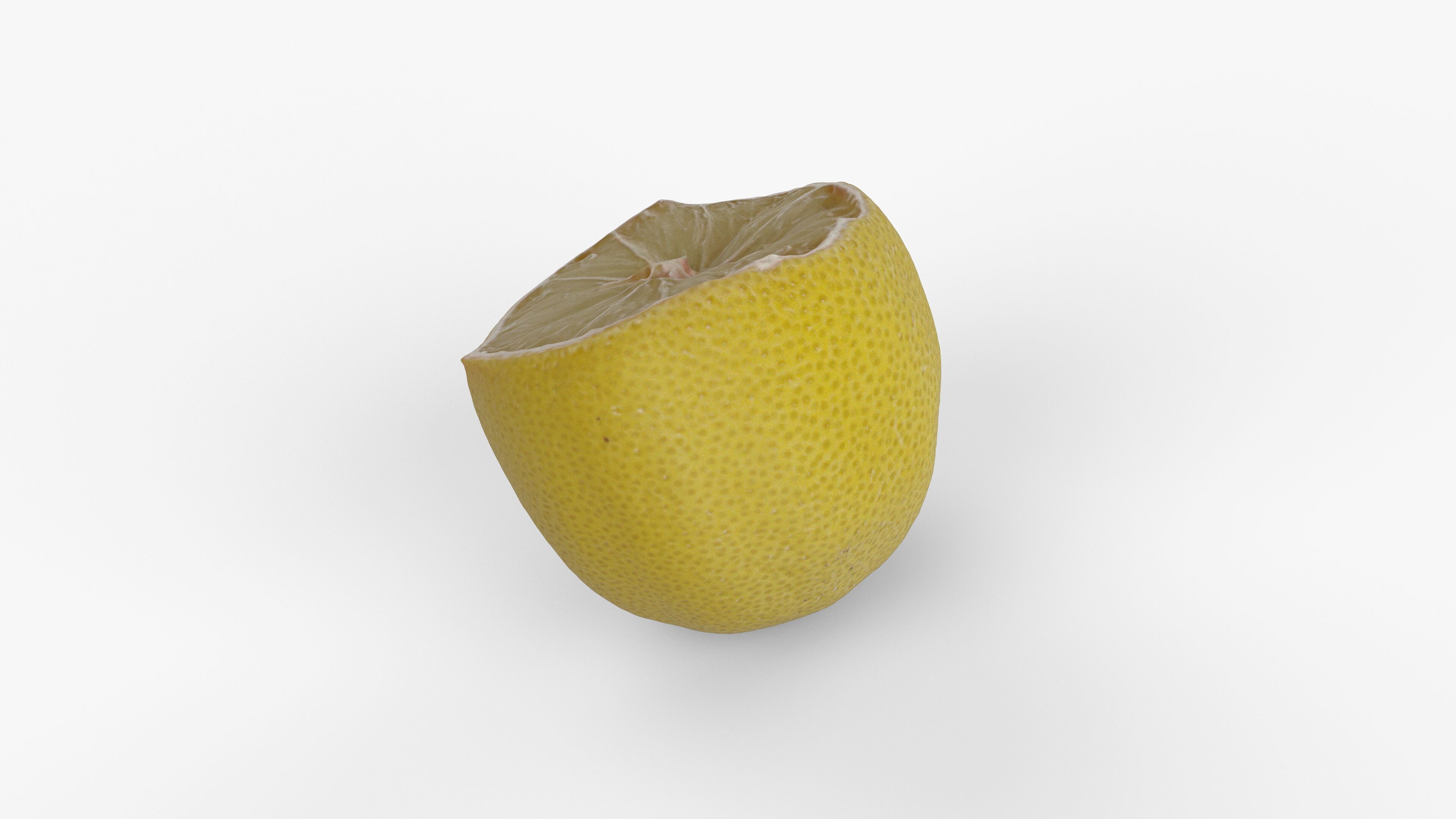 Photorealistic 3D scan of half a Lemon Low-poly 3D model_9