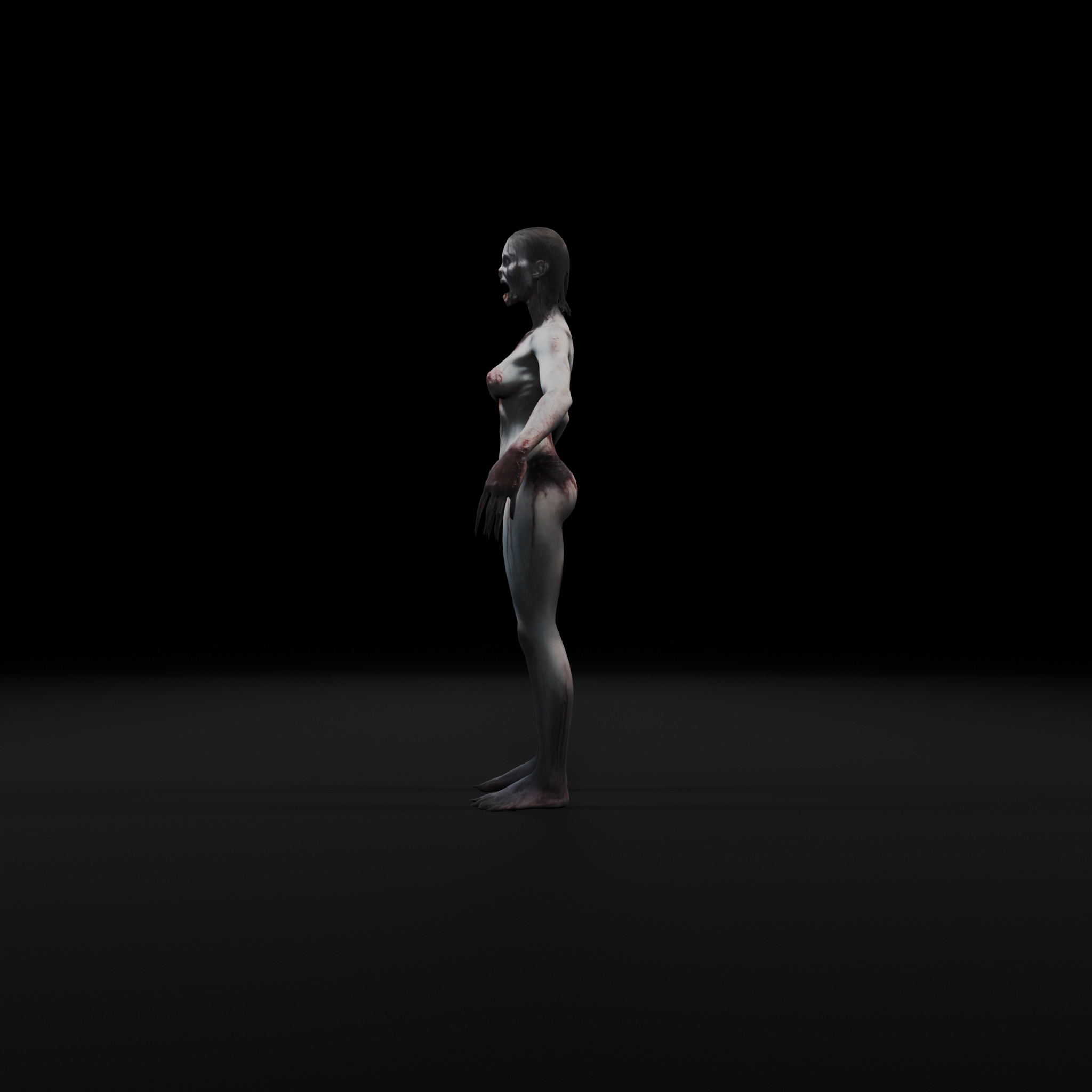Female Zombie - Low Poly Rigged Animated Low-poly 3D model_2