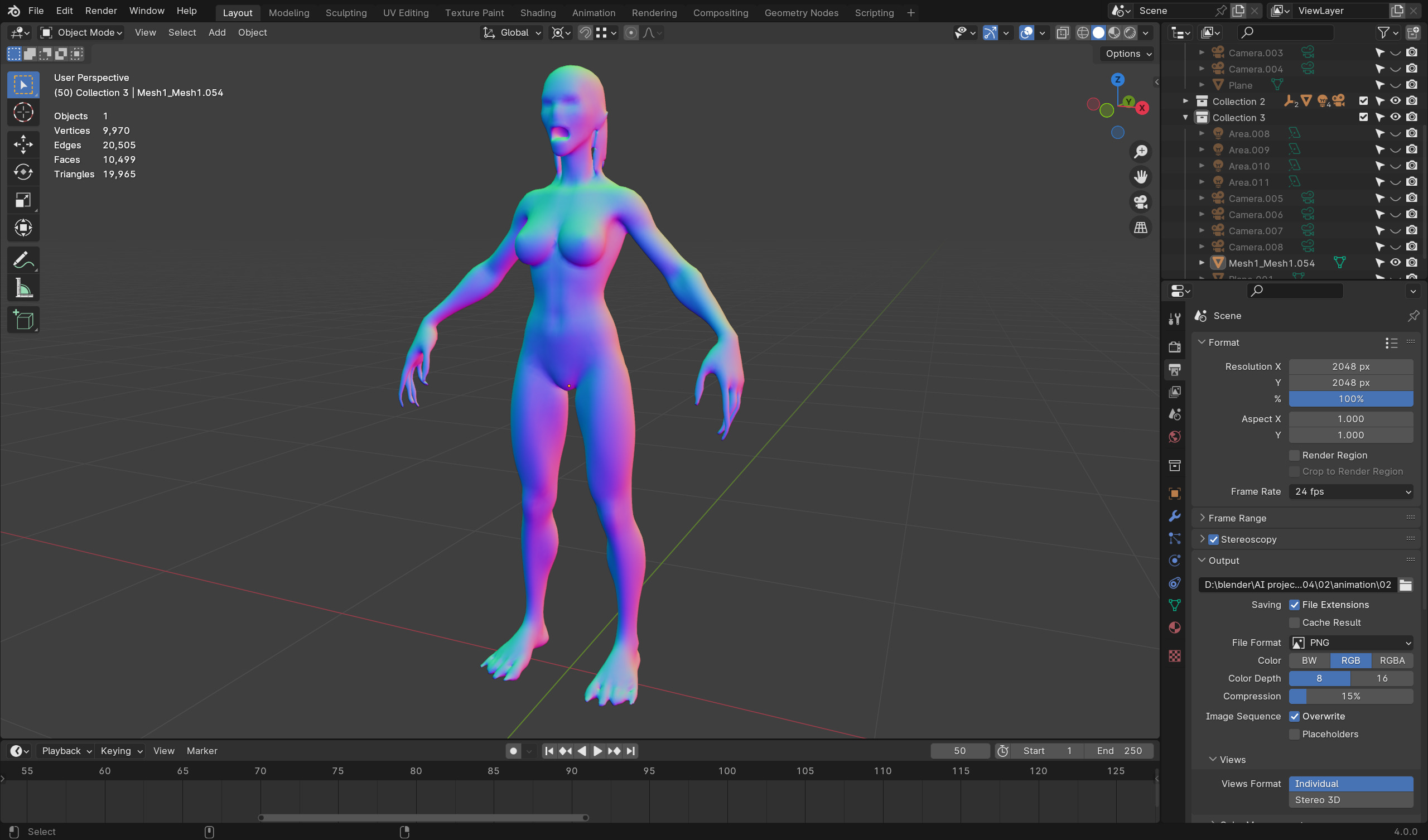 Female Zombie - Low Poly Rigged Animated Low-poly 3D model_8