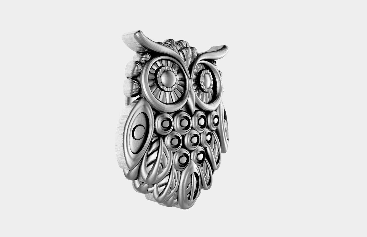 Owl pendant  3D print model_6