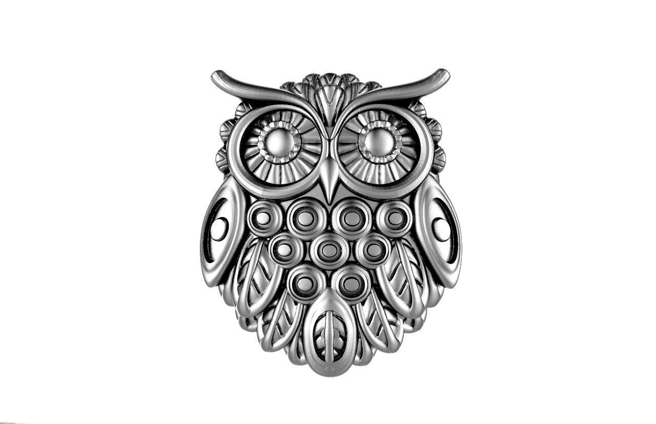 Owl pendant  3D print model_1