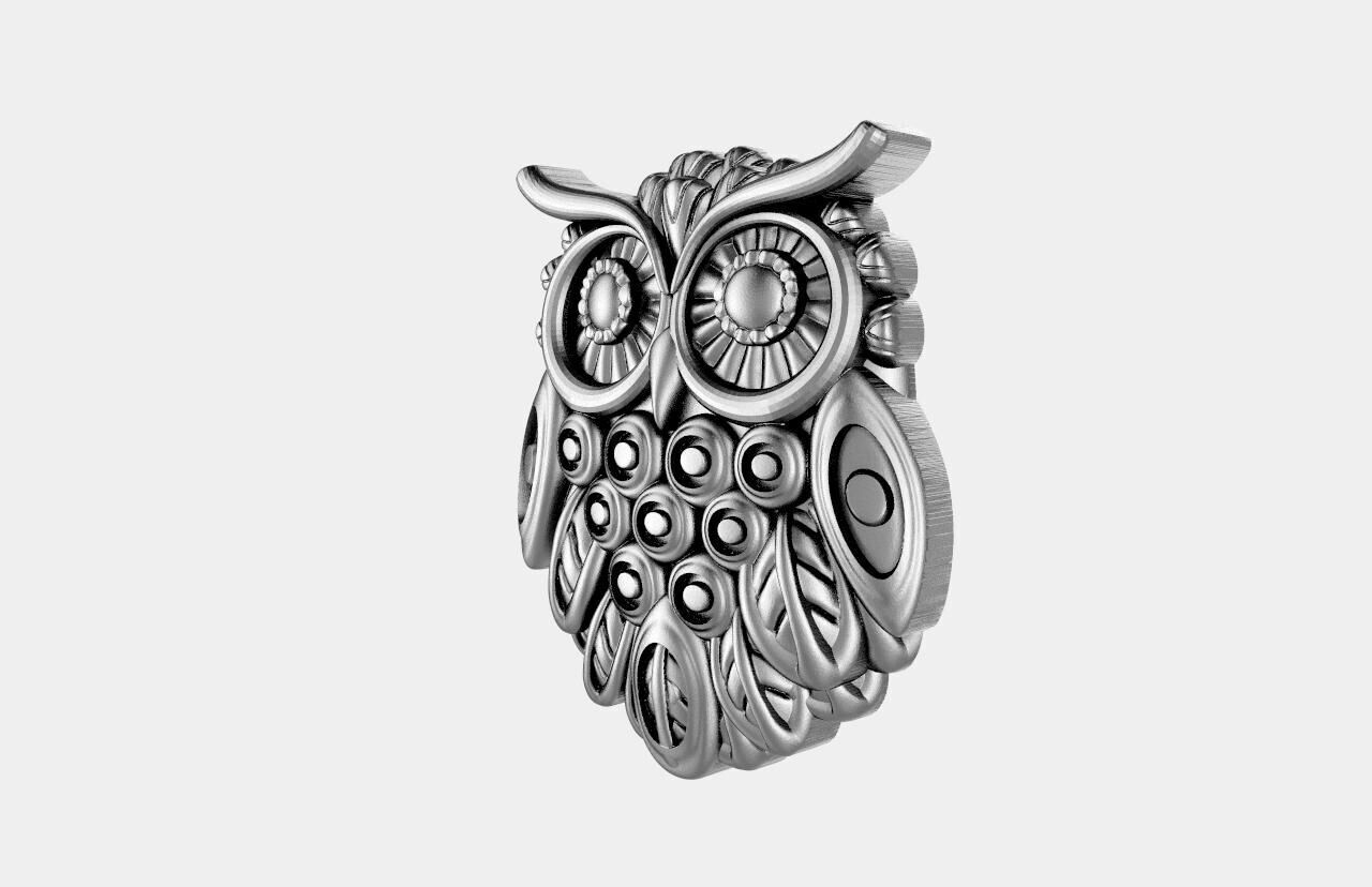 Owl pendant  3D print model_5
