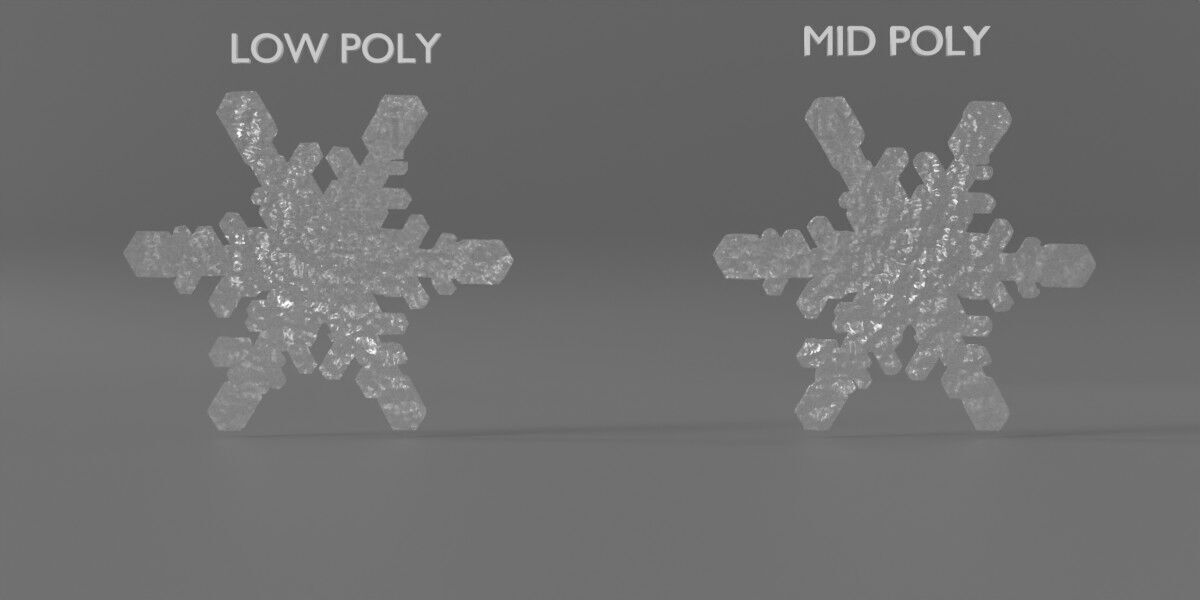 Snow Crystals Pack Low-poly 3D model_8