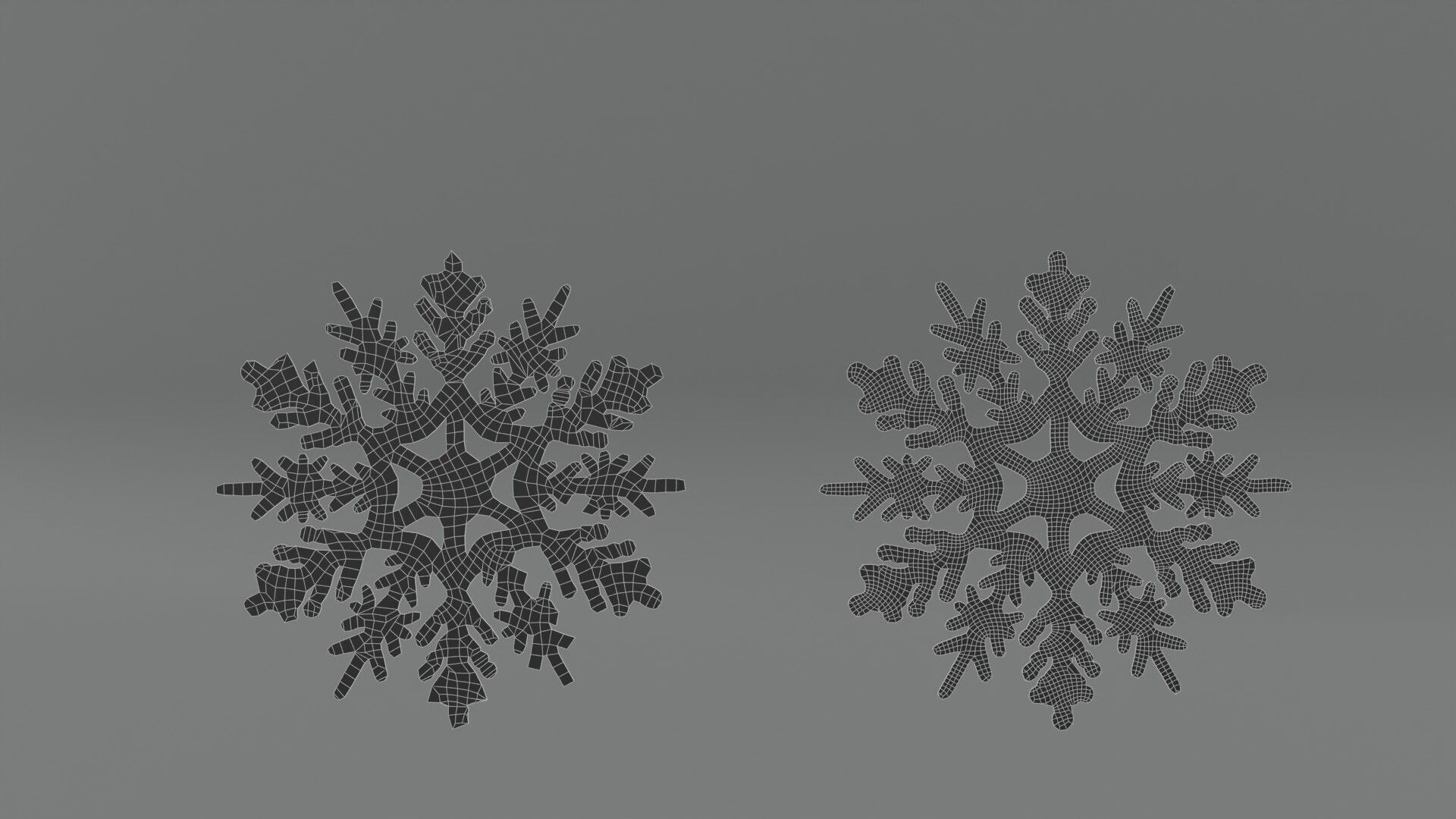 Snow Crystals Pack Low-poly 3D model_10