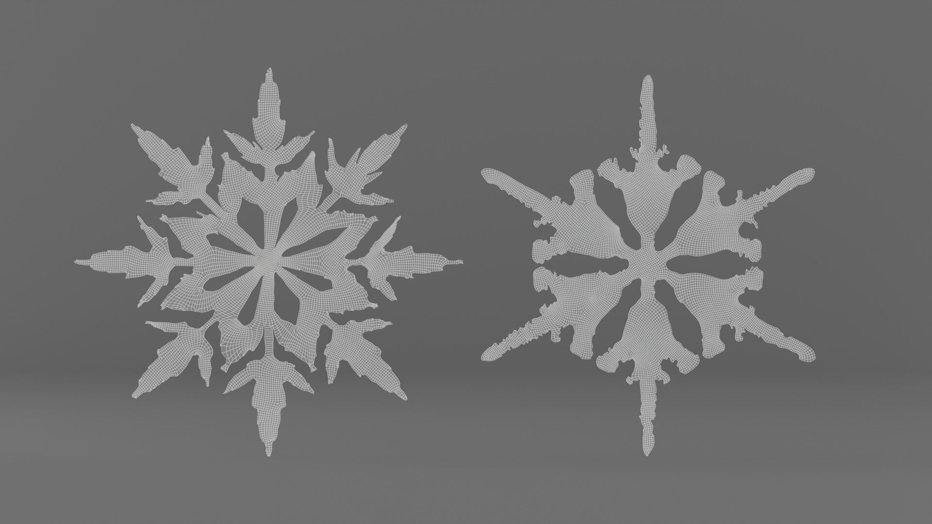 Snow Crystals Pack Low-poly 3D model_13