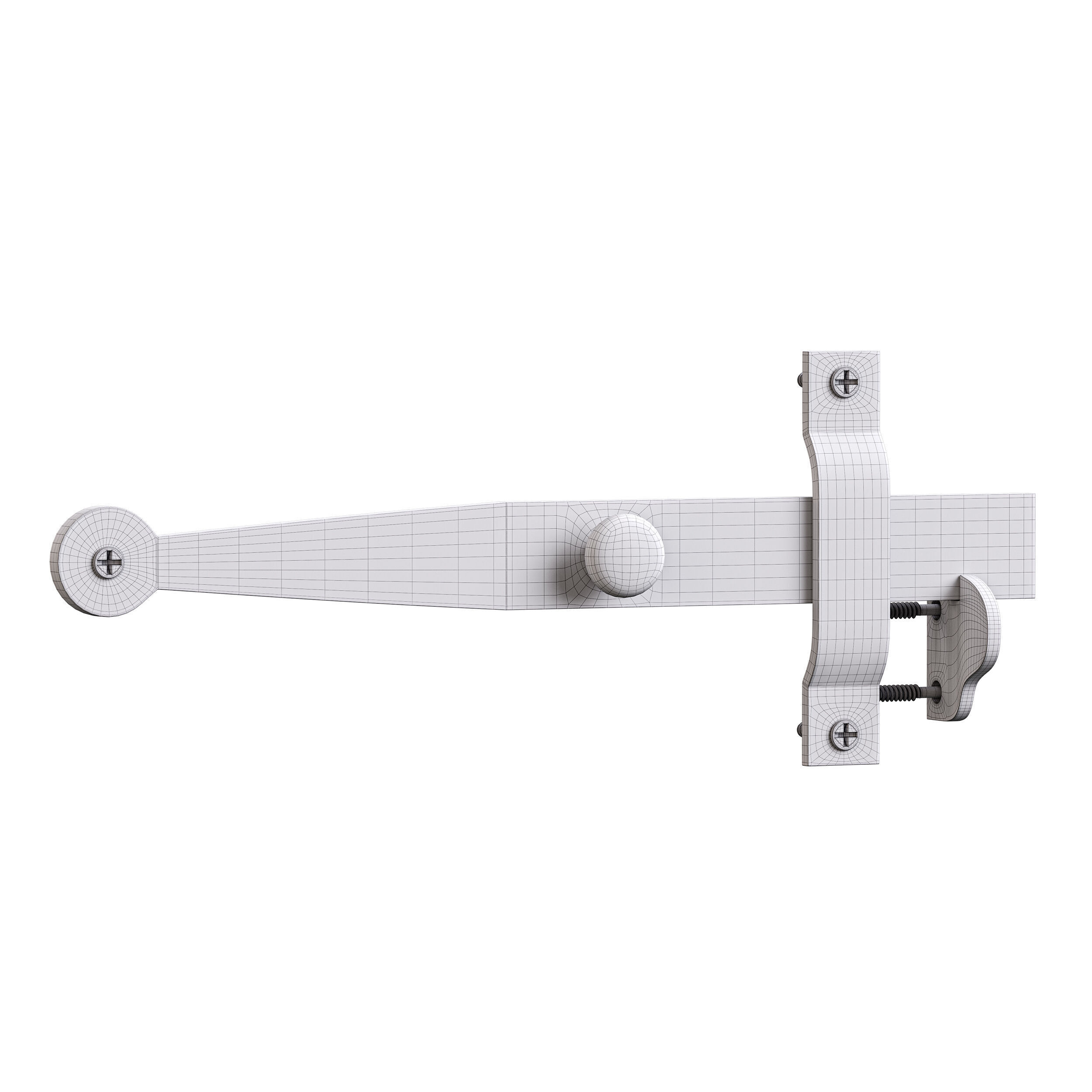 Cast Iron Gate Latch Bar Catch 3D model_13