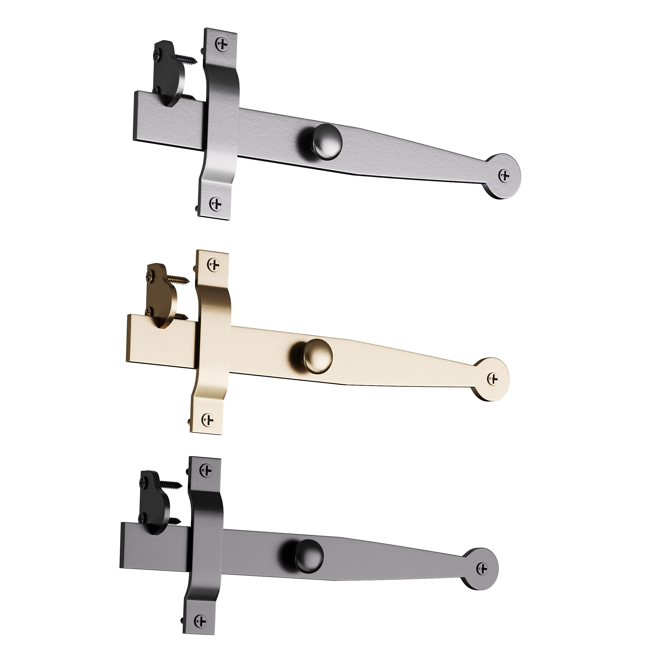 Cast Iron Gate Latch Bar Catch 3D model_7