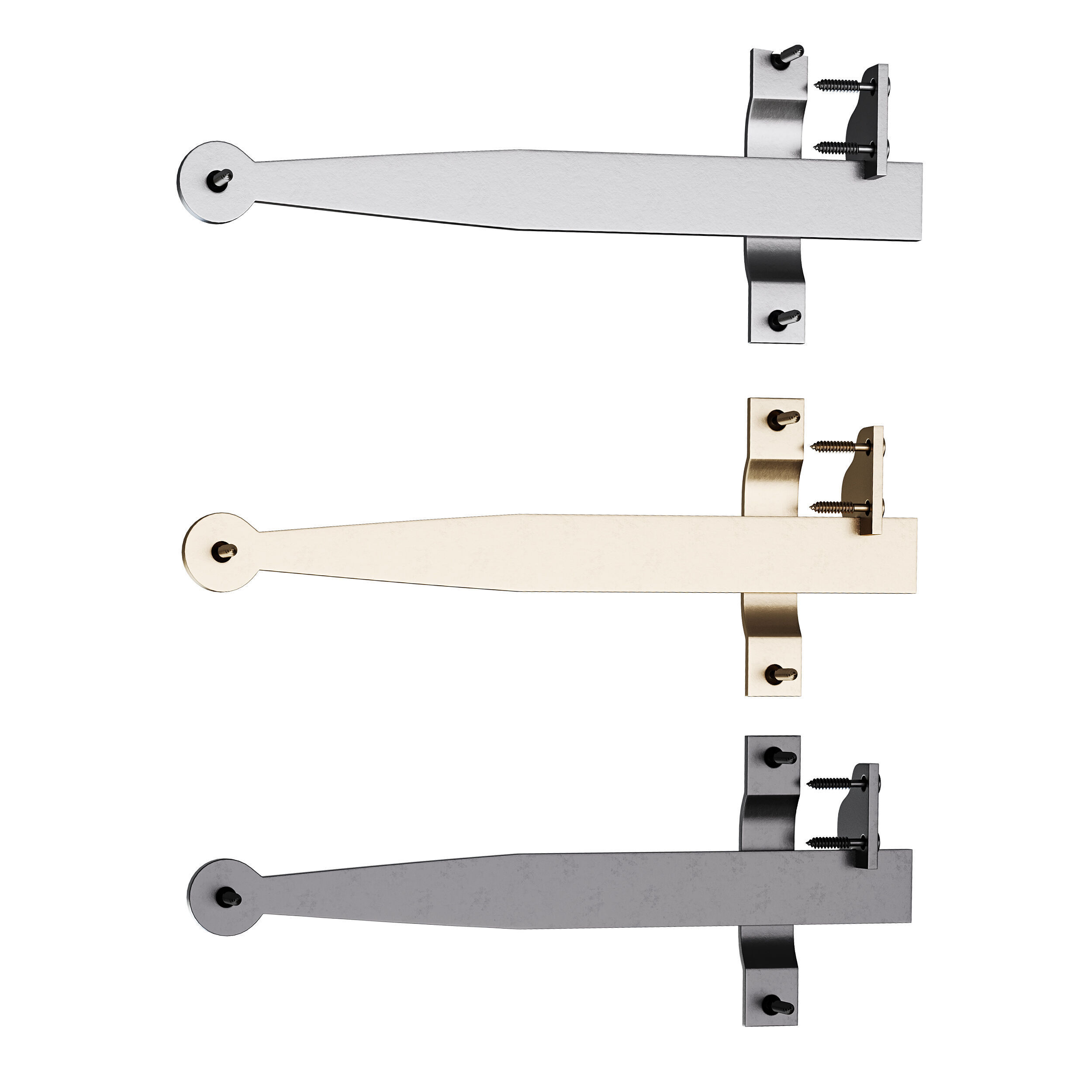 Cast Iron Gate Latch Bar Catch 3D model_12