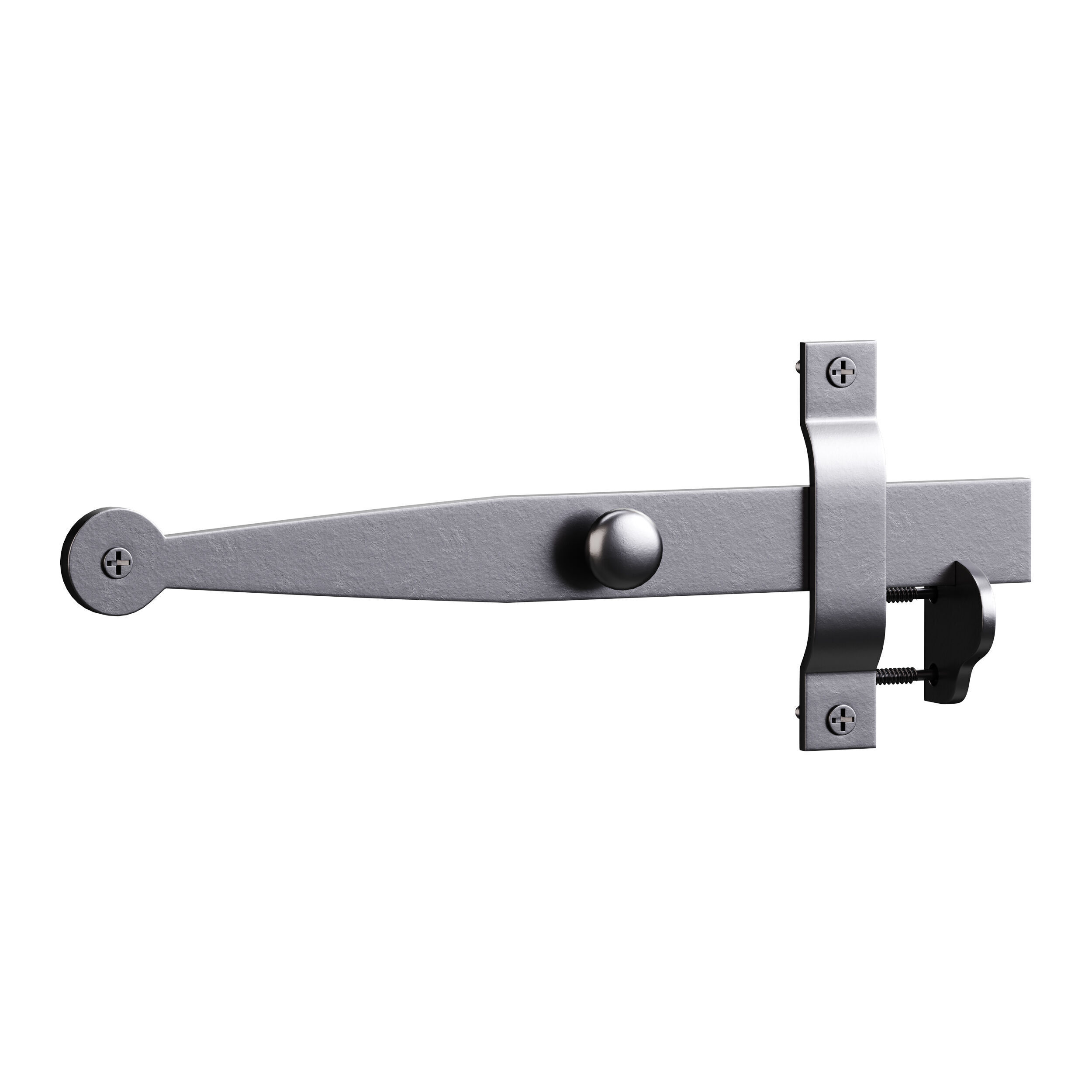 Cast Iron Gate Latch Bar Catch 3D model_2