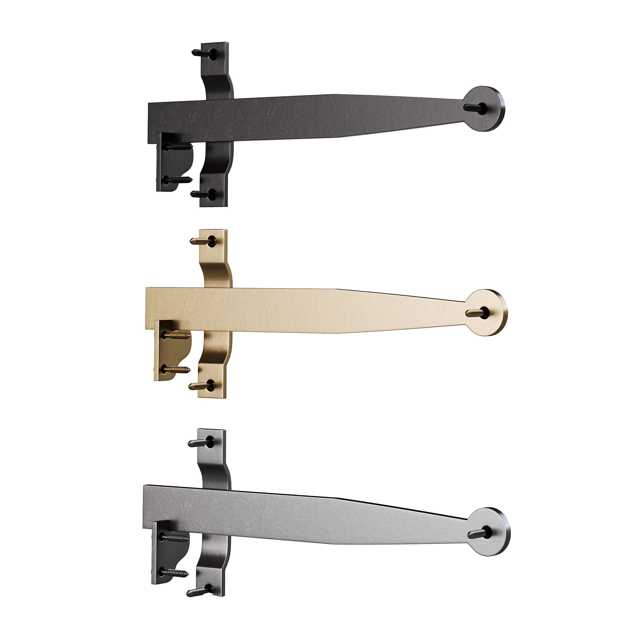 Cast Iron Gate Latch Bar Catch 3D model_10