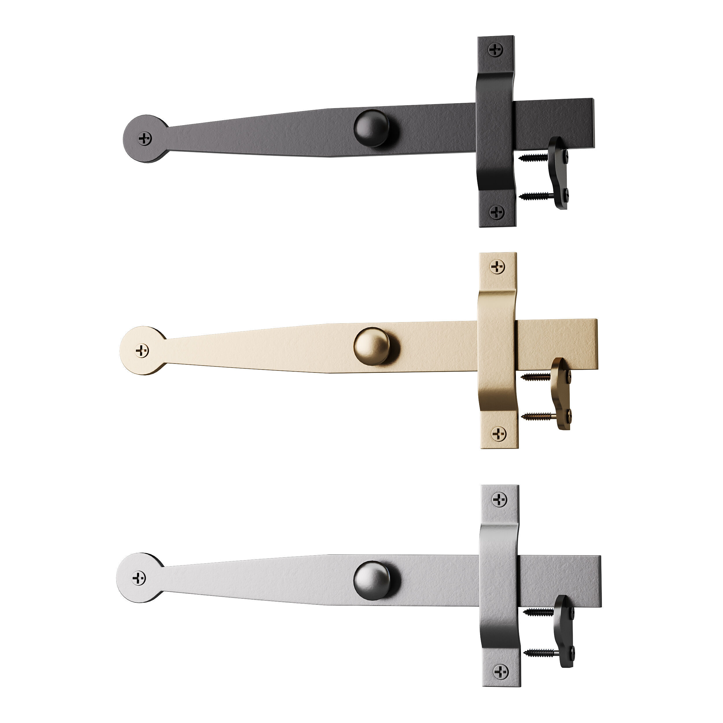 Cast Iron Gate Latch Bar Catch 3D model_8