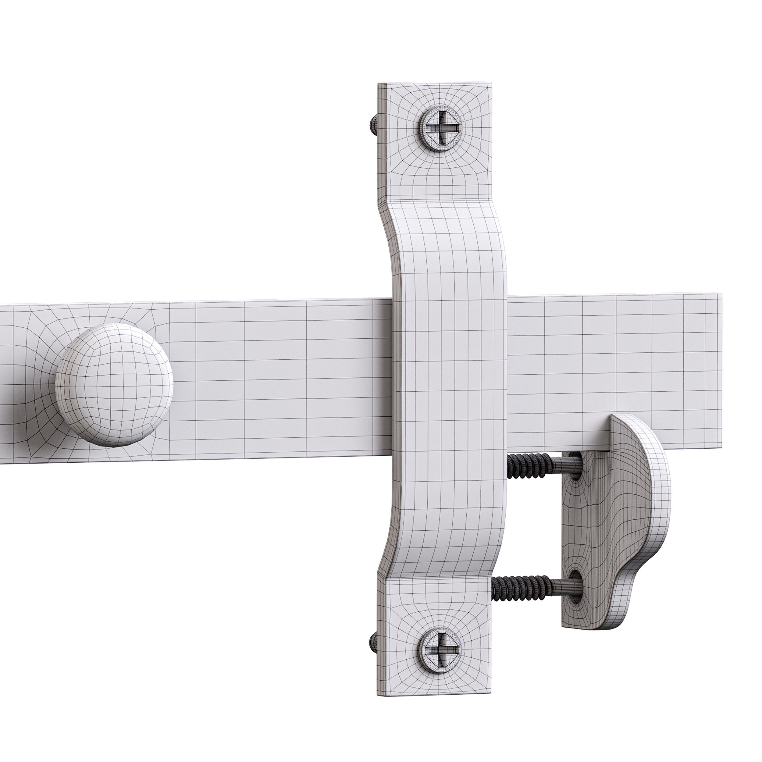 Cast Iron Gate Latch Bar Catch 3D model_14