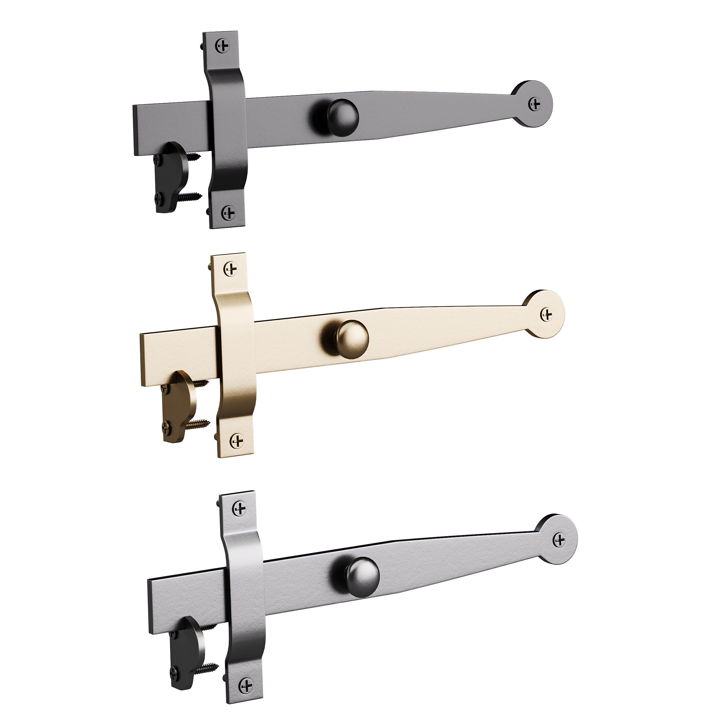 Cast Iron Gate Latch Bar Catch 3D model_6