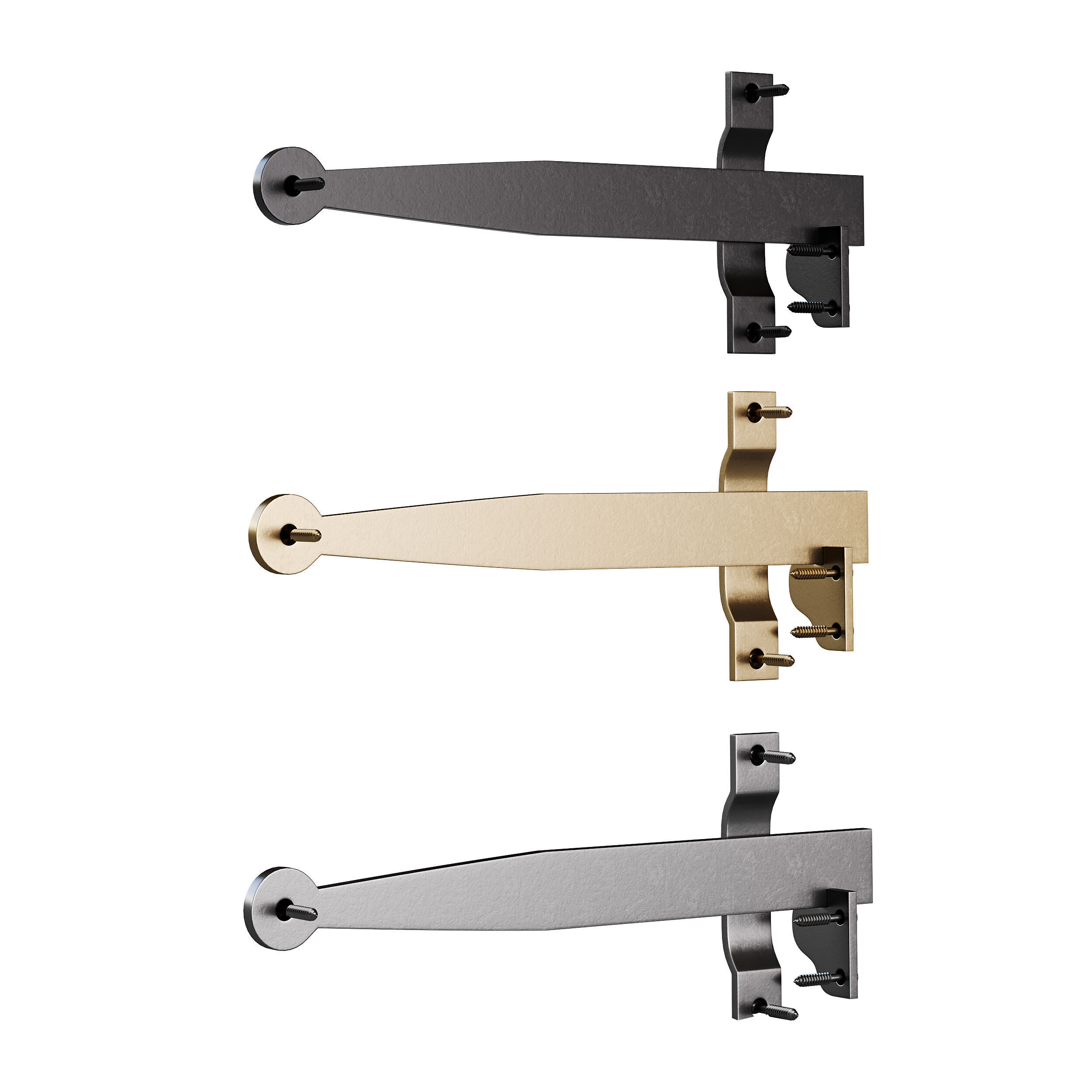 Cast Iron Gate Latch Bar Catch 3D model_11