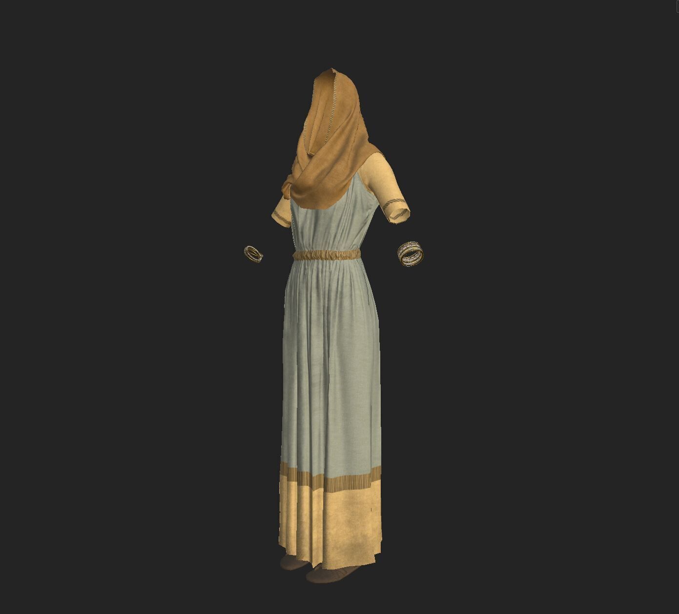 Roman Servant Girl Low-poly 3D model_6