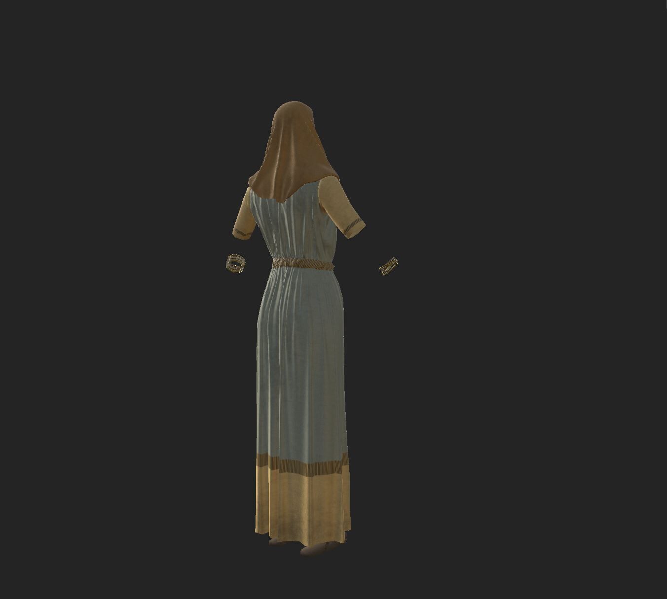 Roman Servant Girl Low-poly 3D model_8