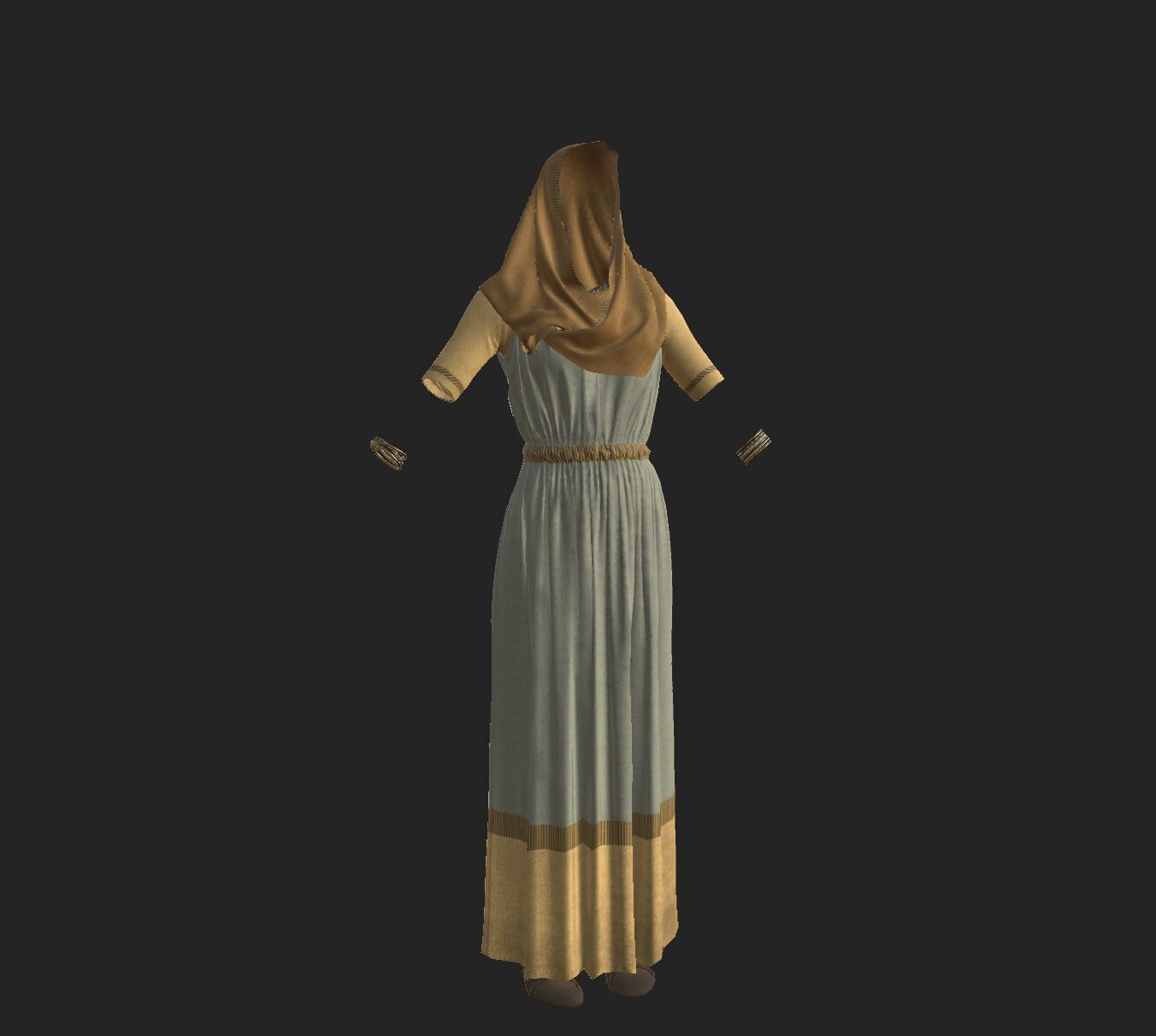 Roman Servant Girl Low-poly 3D model_10