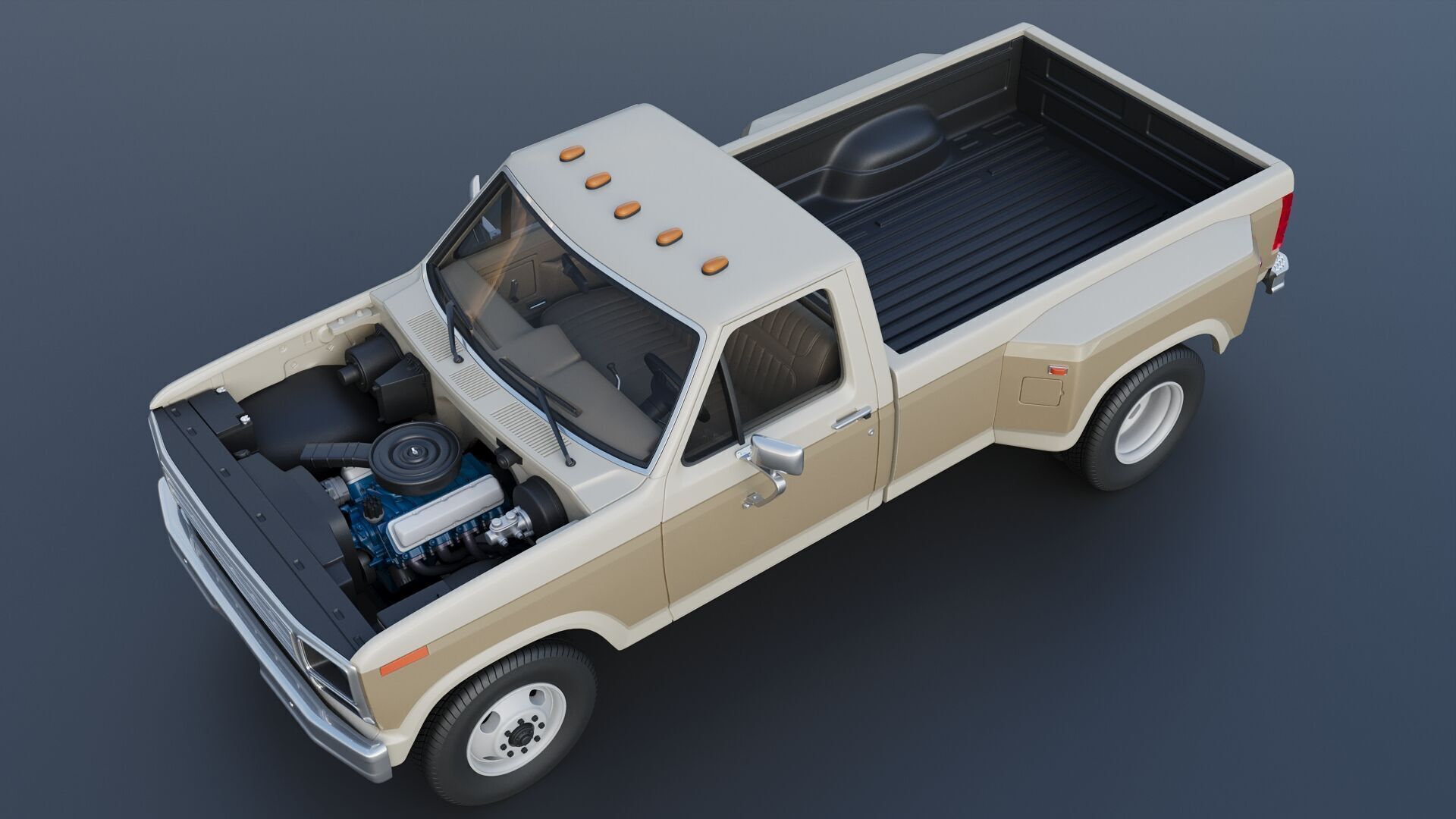 Pickup Truck F-350 Dually 1980 3D print model_14