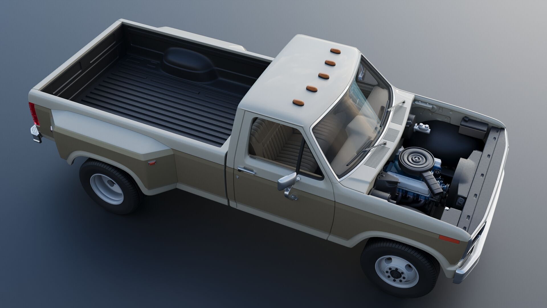 Pickup Truck F-350 Dually 1980 3D print model_15