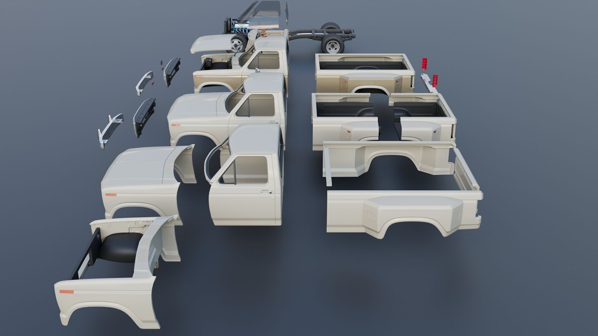 Pickup Truck F-350 Dually 1980 3D print model_20