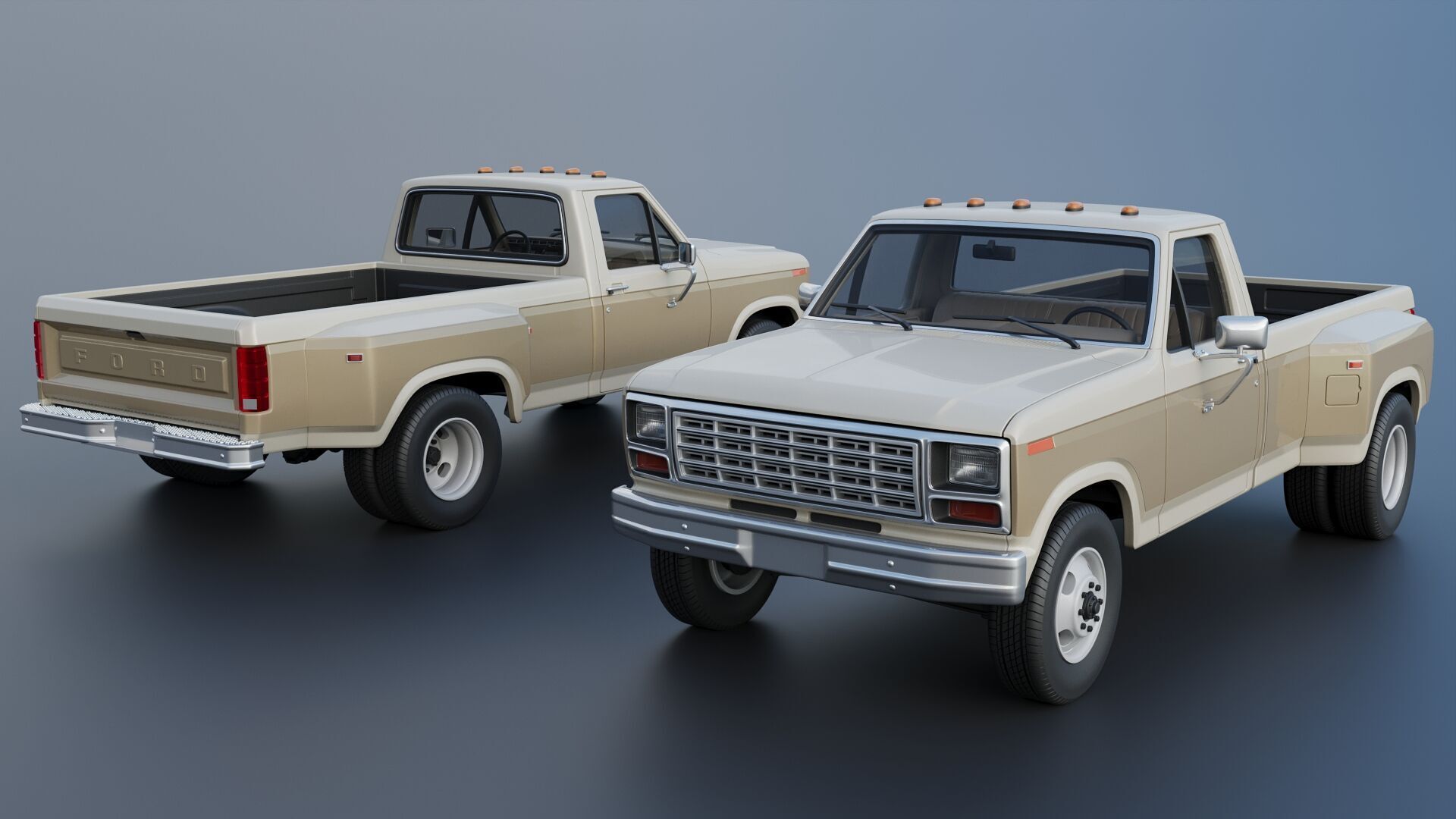 Pickup Truck F-350 Dually 1980 3D print model_1